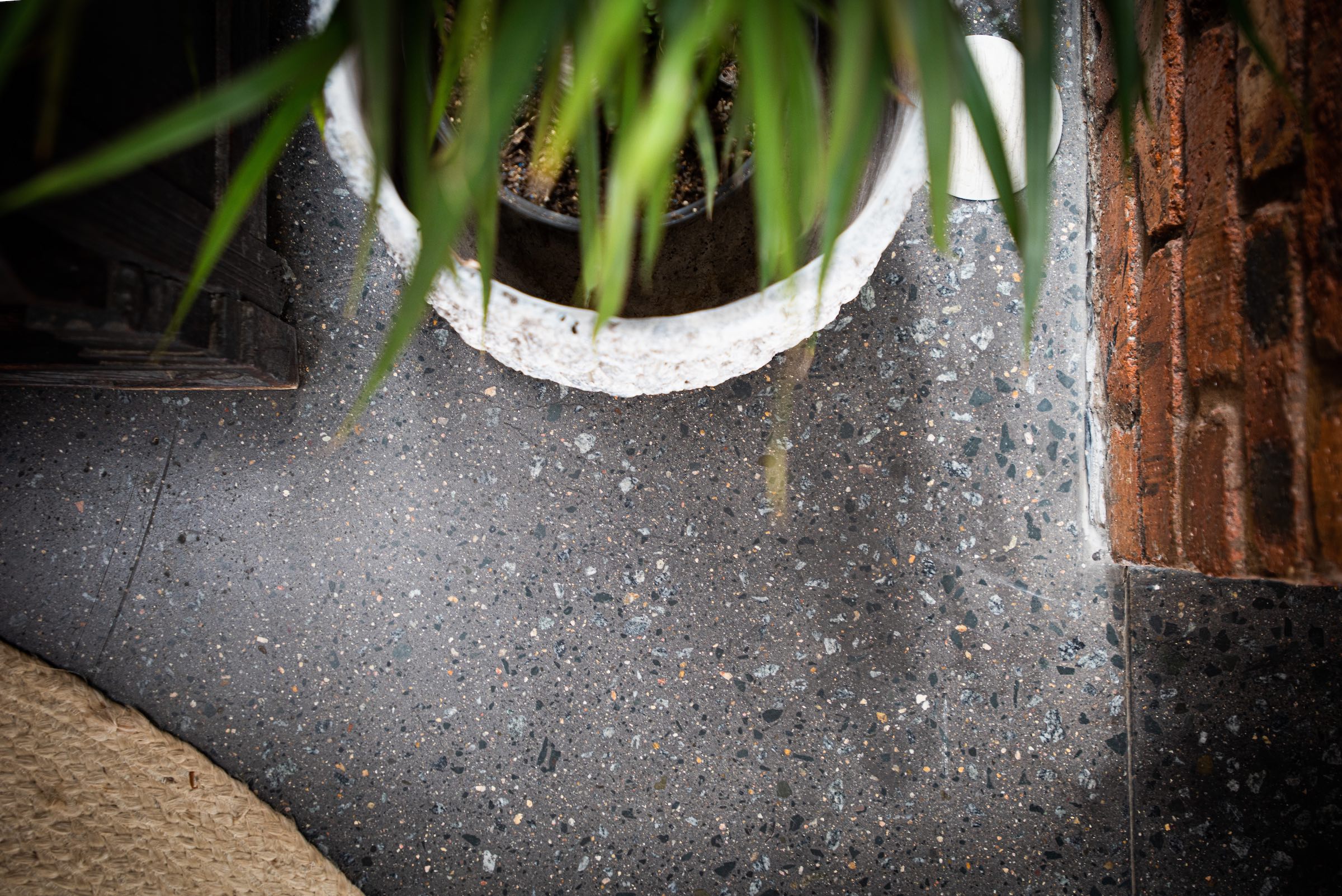 concrete floor black pigment and speciality aggregate