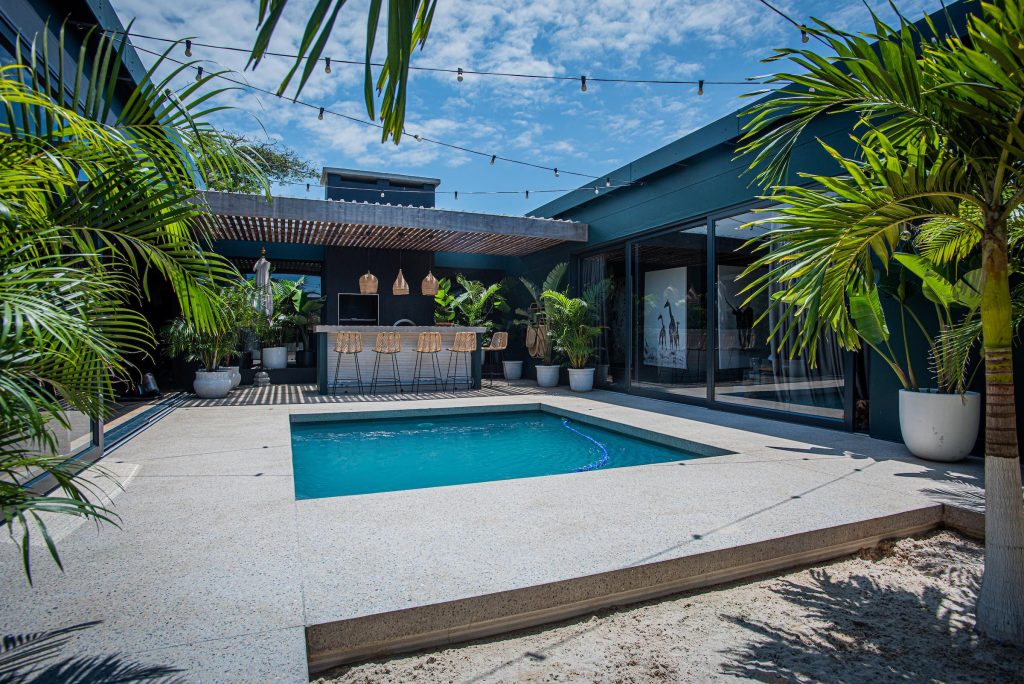pool surrounds concrete floors